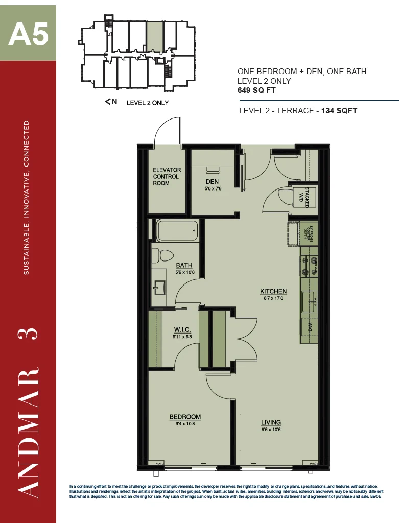 A5 with Terrace Floor Plan - Andmar 3