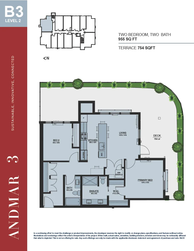 B3 with Terrace Floor Plan - Andmar 3