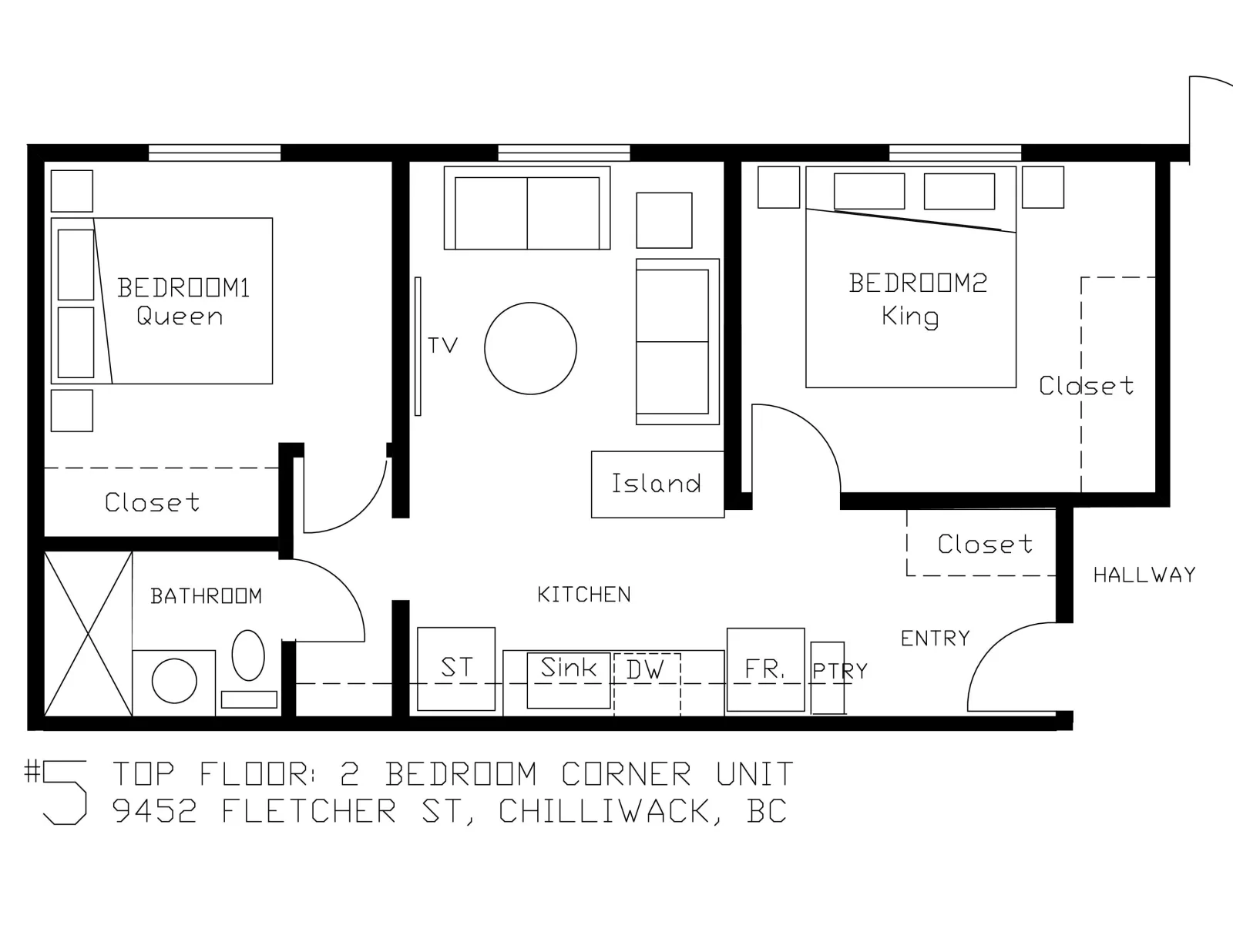 Unit 5 TOP FLR_2 Bed Corner