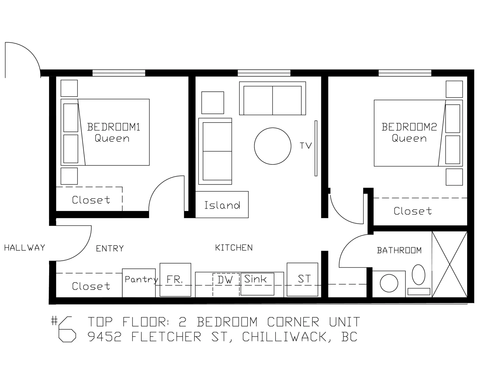 Unit 6 TOP FLR_2 Bed Corner