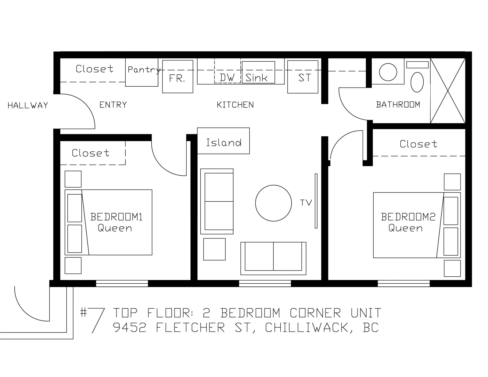 Unit 7 TOP FLR_2 Bed Corner