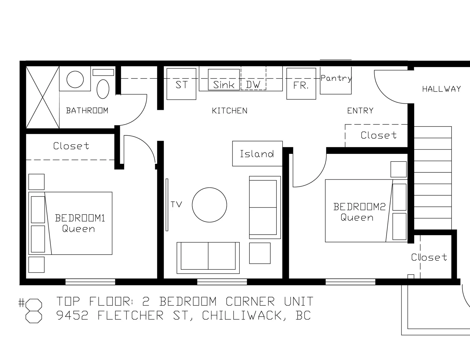 Unit 8 TOP FLR_2 Bed Corner
